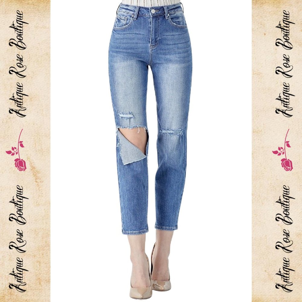 🌹 Risen Relaxed Fit High Waist Jeans